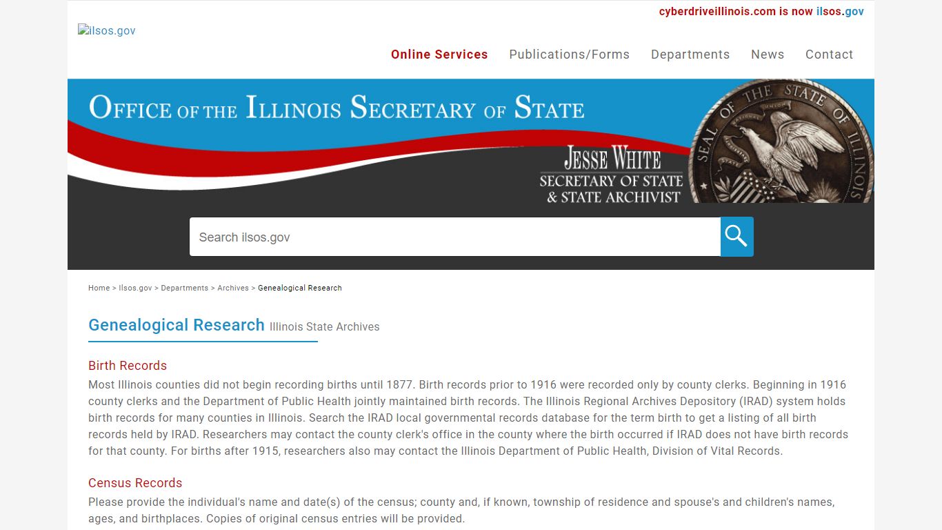 Genealogical Research Illinois State Archives - ilsos.gov